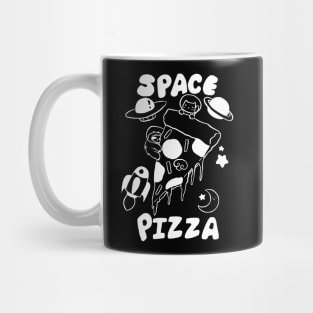 Space Pizza White Line Mug